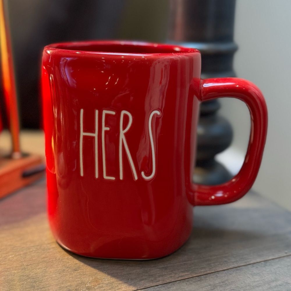 Rae Dunn Bold Red 'HERS' Mug